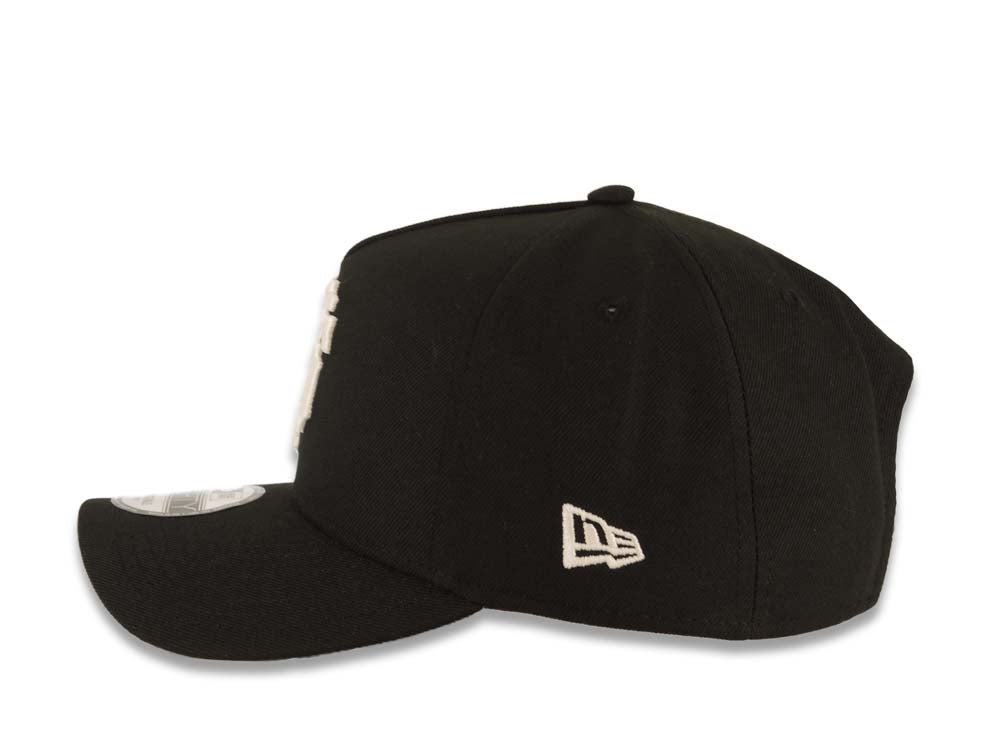San Francisco Giants New Era 9FORTY 940 Adjustable A-Frame Cap Hat Black Crown/Visor Glow White Logo 60th Anniversary Side Patch Gray UV