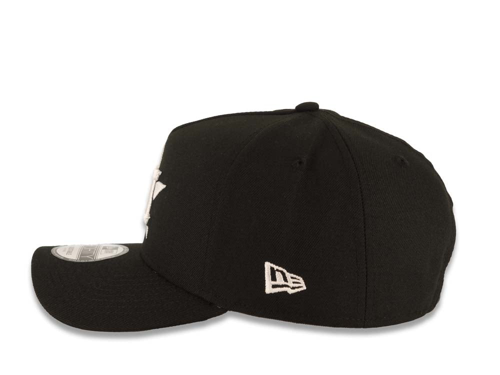 Houston Astros New Era MLB 9FORTY 940 Adjustable A-Frame Cap Hat Black Crown/Visor White Logo 2022 World Series Champions Side Patch Gray UV
