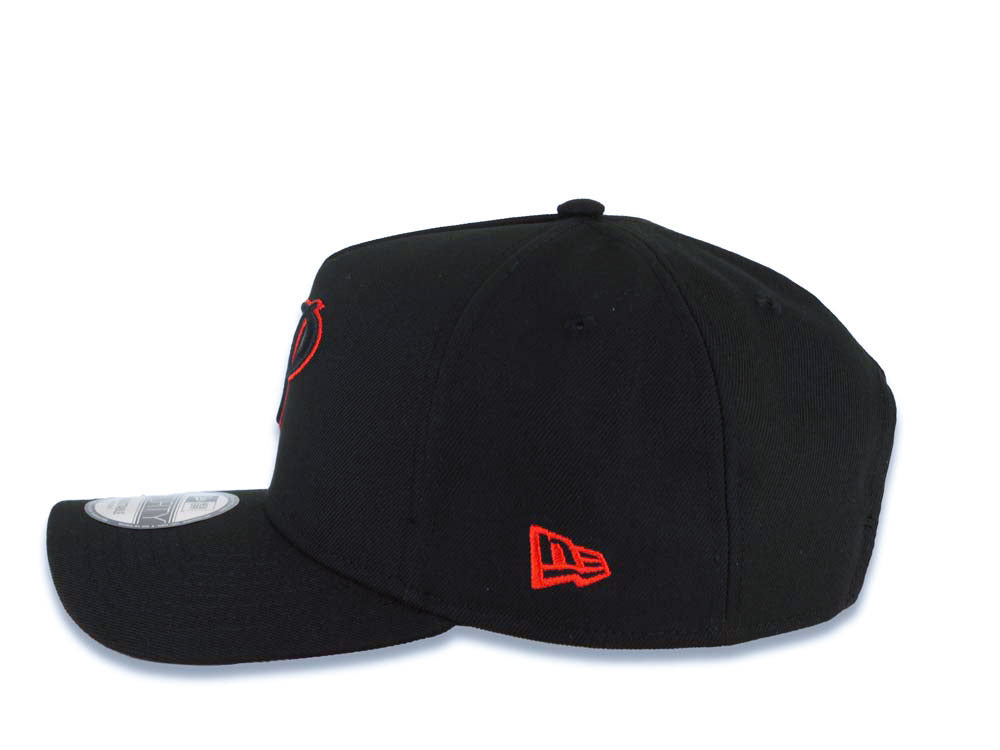 San Diego Padres New Era MLB 9FORTY 940 Adjustable A-Frame Cap Hat Black Crown/Visor Black/Red P Logo 40th Anniversary Side Patch Red UV