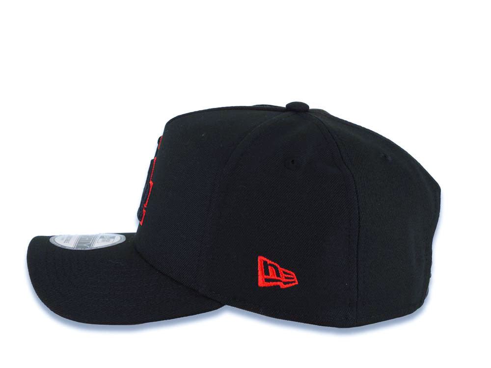Los Angeles Dodgers New Era MLB 9FORTY 940 Adjustable A-Frame Cap Hat Black Crown/Visor Black/Red Logo 40th Anniversary Stadium Side Patch Red UV