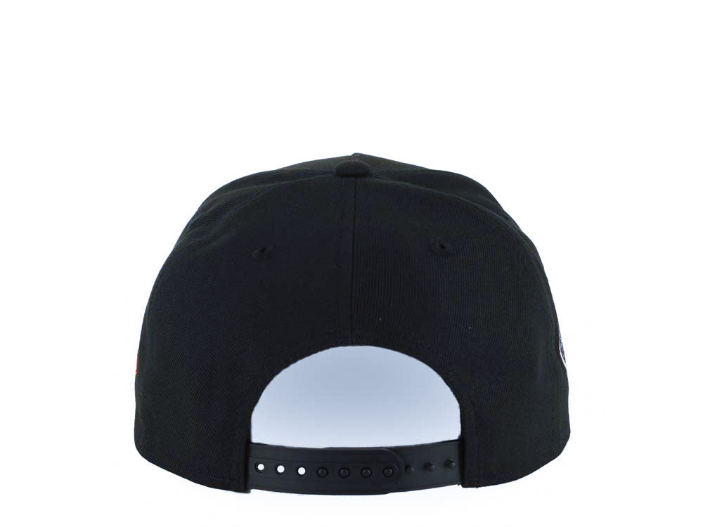 Los Angeles Dodgers New Era MLB 9FORTY 940 Adjustable A-Frame Cap Hat Black Crown/Visor Black/Red Logo 40th Anniversary Stadium Side Patch Red UV