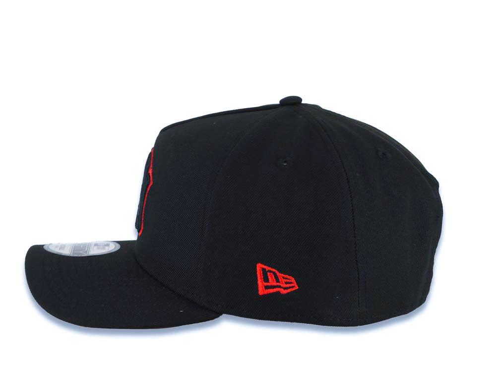 New York Yankees New Era MLB 9FORTY 940 Adjustable A-Frame Cap Hat Black Crown/Visor Black/Red Logo 2024 World Series Side Patch Red UV