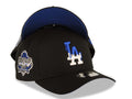 Los Angeles Dodgers New Era MLB 9FORTY 940 Adjustable A-Frame Cap Hat Black Crown/Visor White/Royal Blue Drip Logo 40th Anniversary Stadium Side Patch