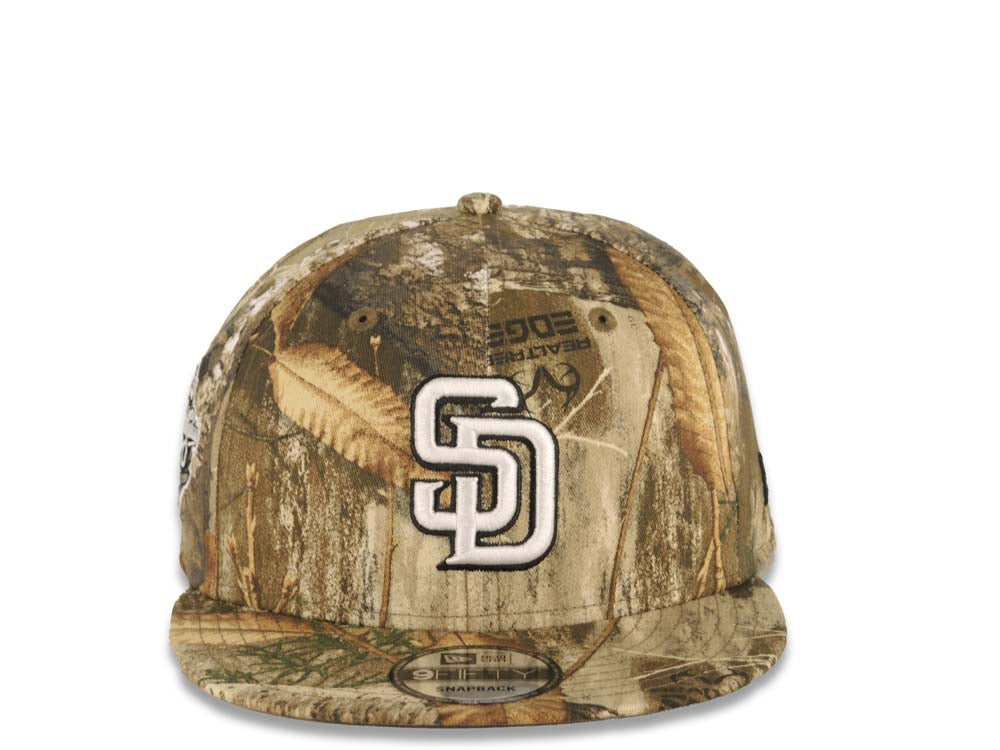 San Diego Padres New Era MLB 9FIFTY 950 Snapback Cap Hat Real Tree Edge Camo Crown/Visor White/Black Logo 1998 World Series Side Patch