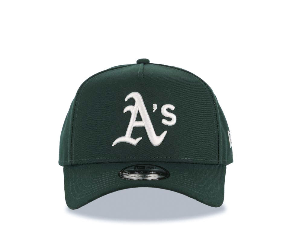 Oakland A's Athletics New Era MLB 9FORTY 940 Adjustable A-Frame Cap Hat Dark Green Crown/Visor White Logo