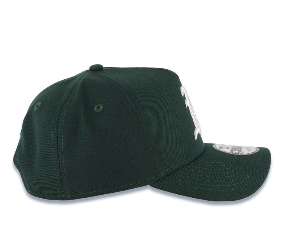 Oakland A's Athletics New Era MLB 9FORTY 940 Adjustable A-Frame Cap Hat Dark Green Crown/Visor White Logo