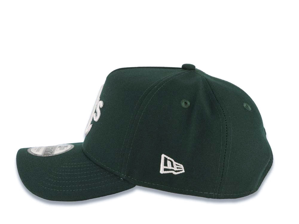 Oakland A's Athletics New Era MLB 9FORTY 940 Adjustable A-Frame Cap Hat Dark Green Crown/Visor White Logo