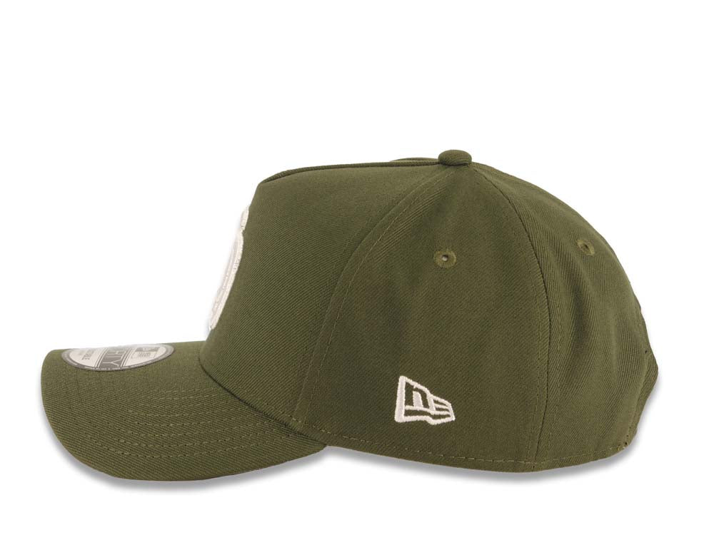 San Diego Padres New Era MLB 9FORTY 940 Adjustable A-Frame Cap Hat Olive Green Crown/Visor White Logo 1984 World Series Side Patch Gray UV