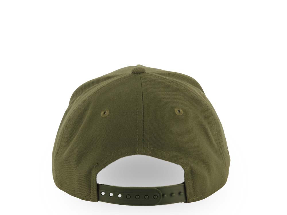 San Diego Padres New Era MLB 9FORTY 940 Adjustable A-Frame Cap Hat Olive Green Crown/Visor White Logo 1984 World Series Side Patch Gray UV