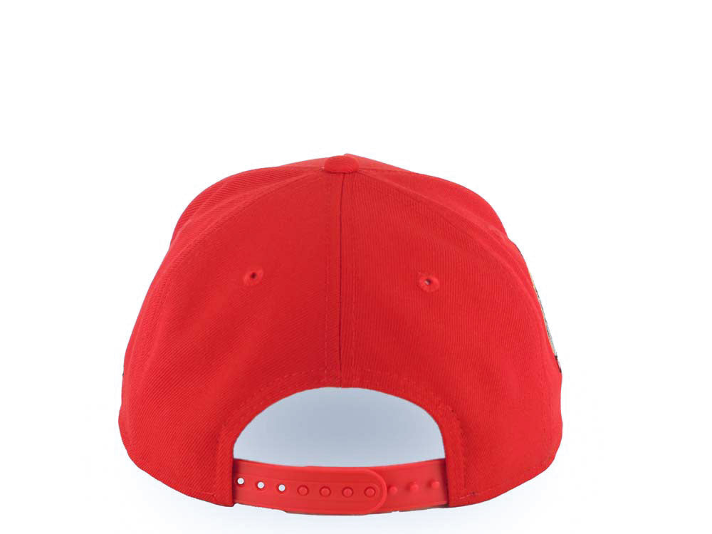 San Diego Padres New Era MLB 9FORTY 940 Adjustable A-Frame Cap Hat Red Crown/Visor Black Logo 40th Anniversary Side Patch Gray UV