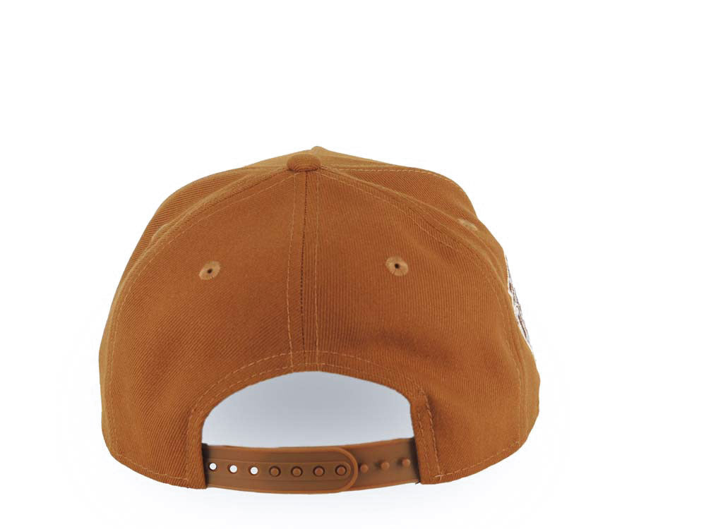 San Diego Padres New Era MLB 9FORTY 940 Adjustable A-Frame Cap Hat Brown Crown/Visor White Logo 25th Anniversary Side Patch Gray UV
