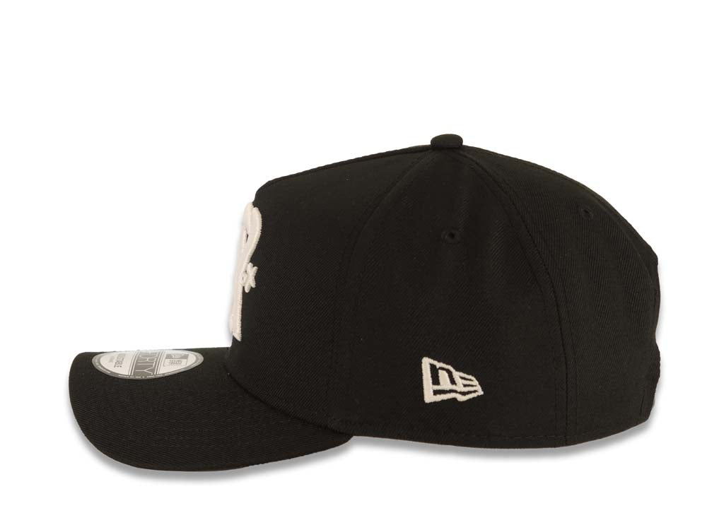 Texas Rangers New Era 9FORTY 940 Adjustable A-Frame Cap Hat Black Crown/Visor White Logo 2024 All Star Game Side Patch Gray UV