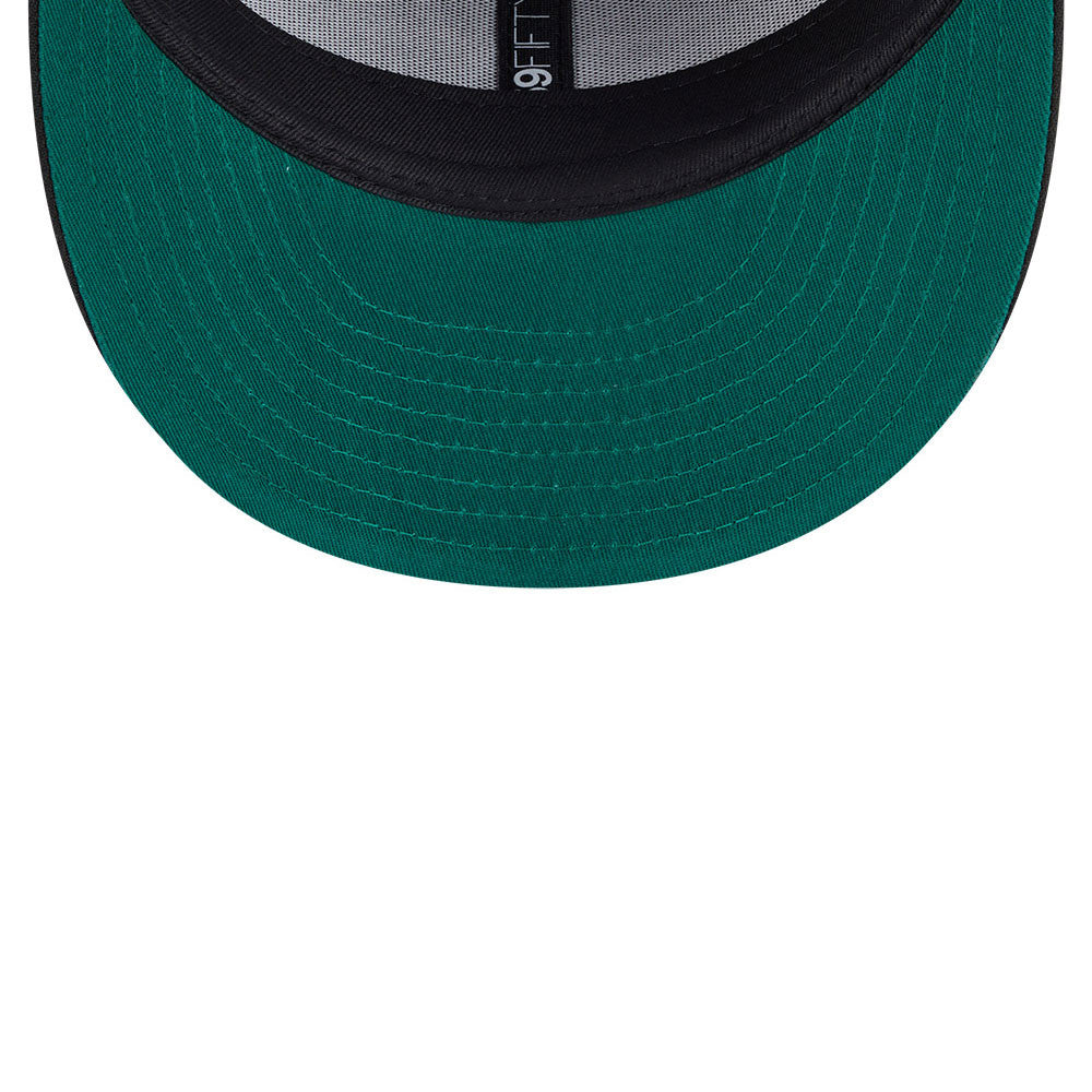 Atlanta Braves New Era MLB 59FIFTY 5950 Fitted Cap Hat Black Crown/Visor White Logo Green UV (Tonal Florals)