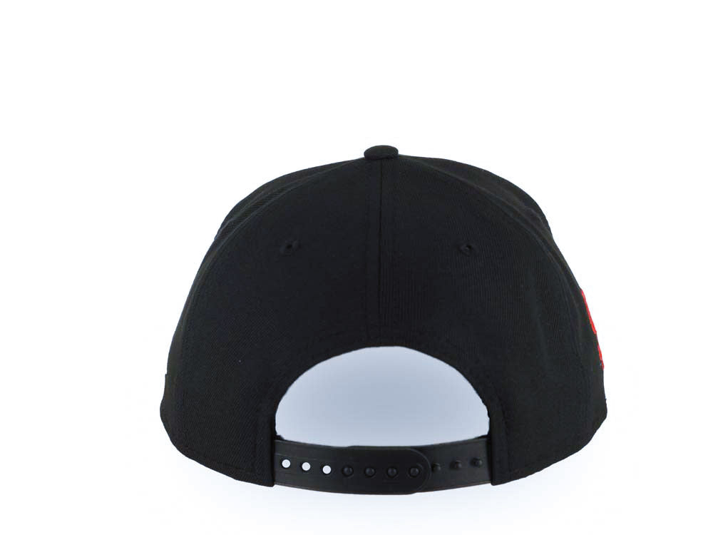 San Diego Padres New Era MLB 9FORTY 940 Adjustable A-Frame Cap Hat Black Crown/Visor White/Red Logo With Dotted Flower Red UV