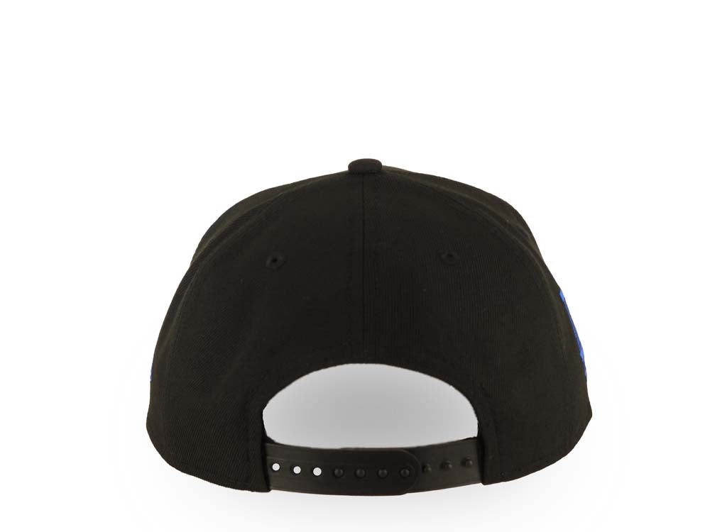 Los Angeles Dodgers New Era MLB 9FORTY 940 Adjustable A-Frame Cap Hat Black Crown/Visor White/Blue Logo With Dotted Flower Gray UV