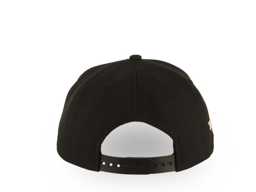Los Angeles Dodgers New Era MLB 9FORTY 940 Adjustable A-Frame Cap Hat Black Crown/Visor White Logo With Palm Trees 50th Anniversary Side Patch