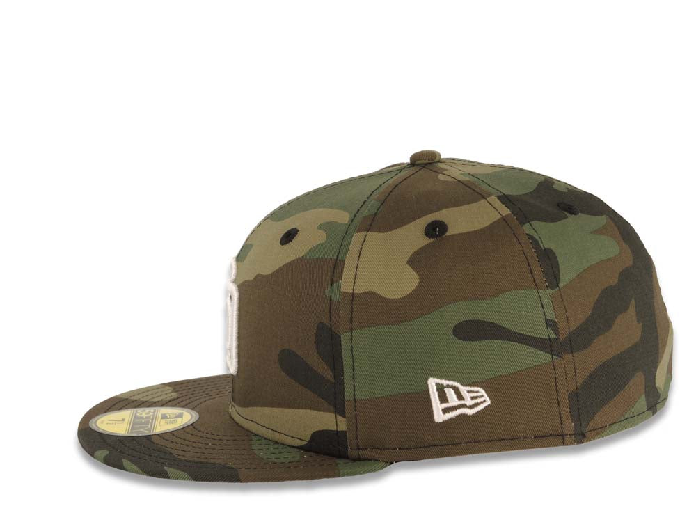 San Diego Padres New Era MLB 59FIFTY 5950 Fitted Cap Hat Camo Crown/Visor White Logo 1998 World Series Side Patch Gray UV