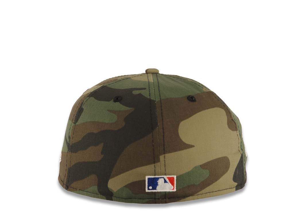 San Diego Padres New Era MLB 59FIFTY 5950 Fitted Cap Hat Camo Crown/Visor White Logo 1998 World Series Side Patch Gray UV