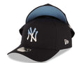 New York Yankees New Era MLB 9FORTY 940 Adjustable A-Frame Cap Hat Navy Blue Crown/Visor White/Sky Blue Drip Logo Sky Blue UV