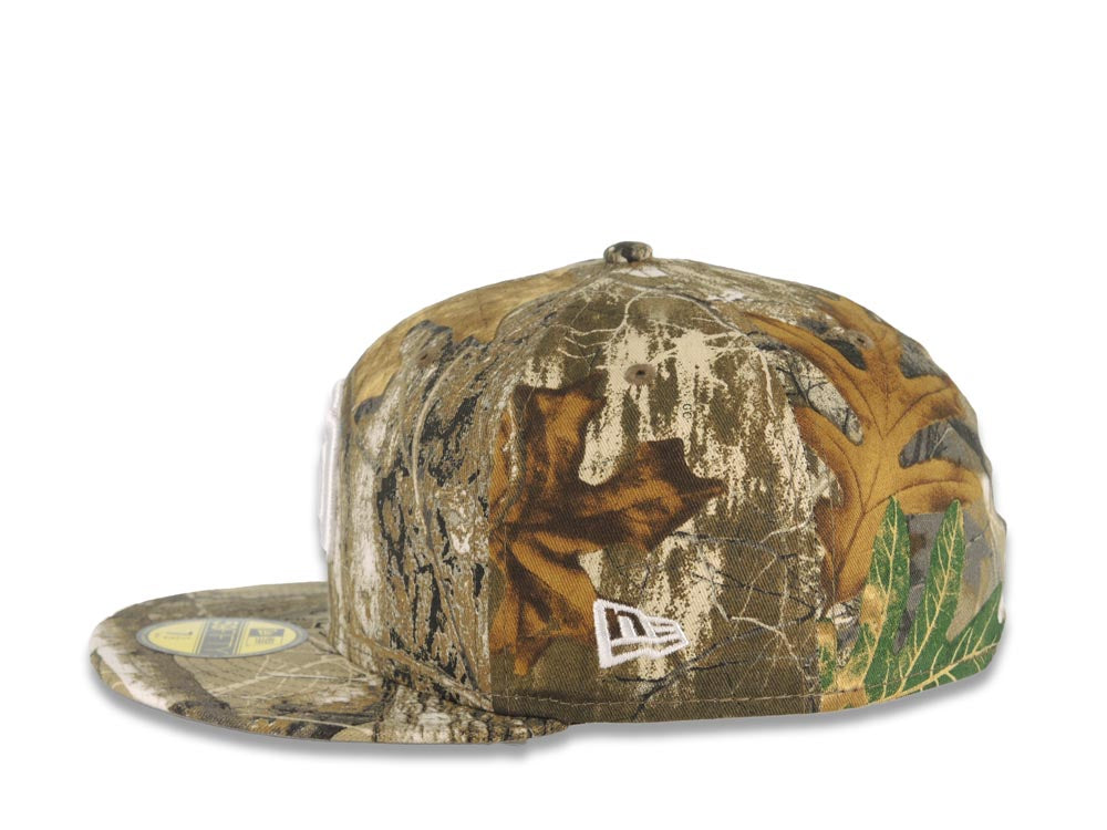 San Diego Padres New Era MLB 59FIFTY 5950 Fitted Cap Hat Real Tree Camo Crown/Visor White Logo 1998 World Series Side Patch (Gray UV)