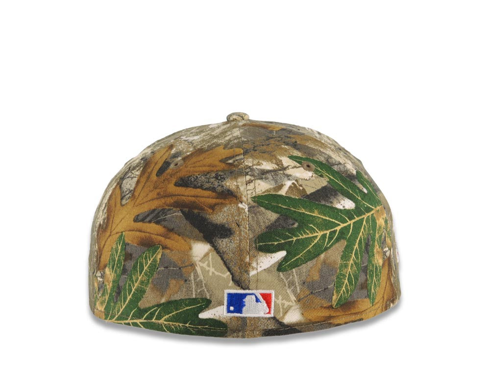 San Diego Padres New Era MLB 59FIFTY 5950 Fitted Cap Hat Real Tree Camo Crown/Visor White Logo 1998 World Series Side Patch (Gray UV)