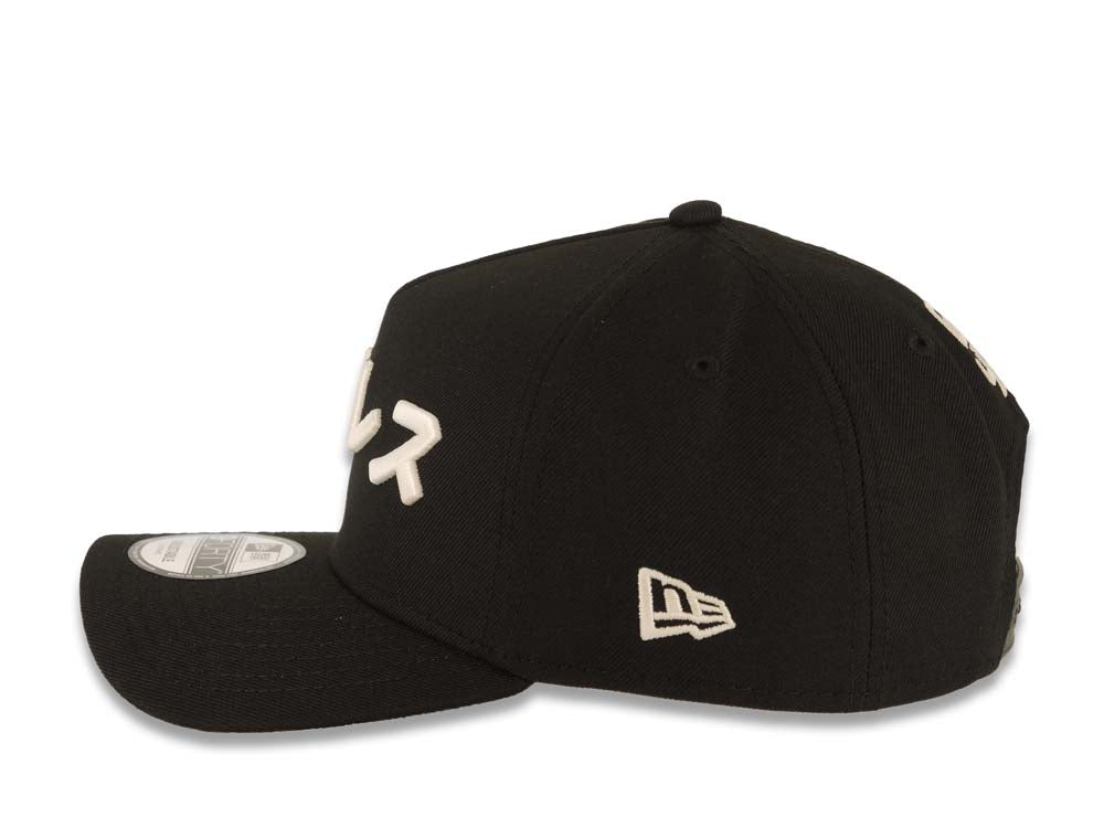 San Diego Padres New Era MLB 9FORTY 940 Adjustable A-Frame Cap Hat Black Crown/Visor White Japan Script/Text Logo 1 Mitsui Side Patch Gray UV