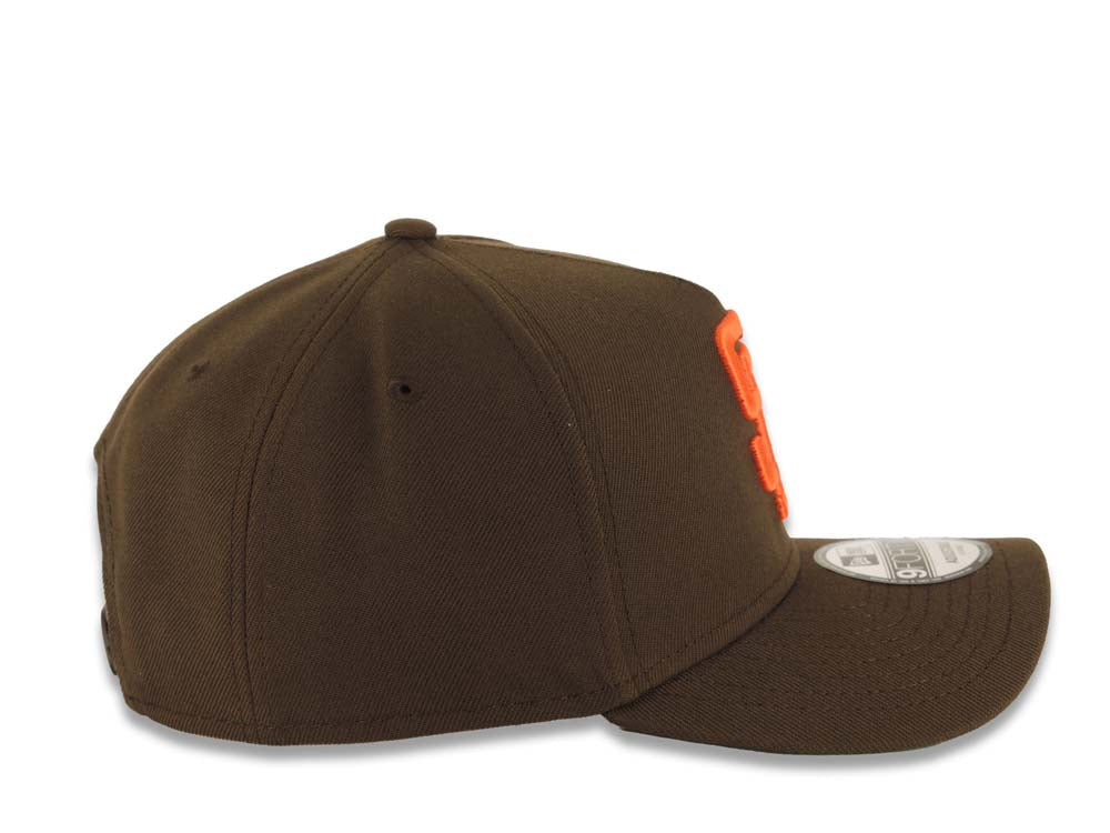 San Diego Padres New Era MLB 9FORTY 940 Adjustable A-Frame Cap Hat Brown Crown/Visor Orange Logo Green UV
