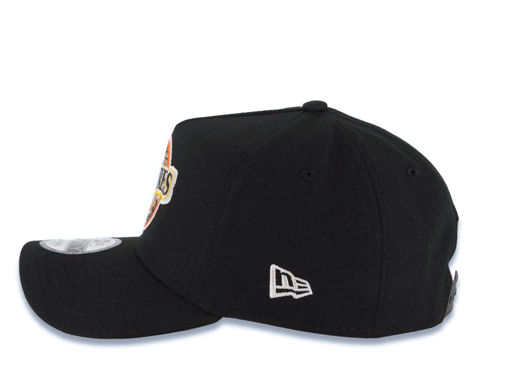 San Diego Padres New Era MLB 9FORTY 940 Adjustable A-Frame Cap Hat Black Crown/Visor Brown/Yellow Baseball Club Logo Gray UV