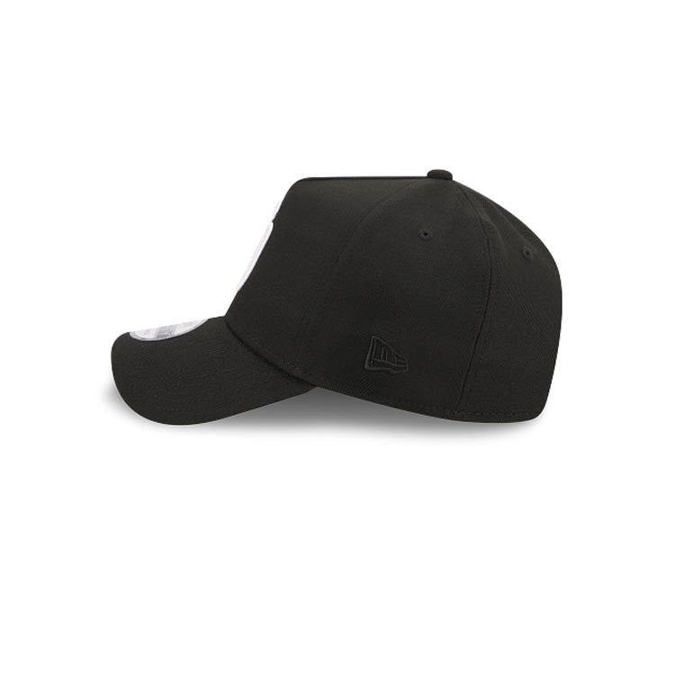 San Diego Padres New Era MLB 9FORTY 940 Adjustable A-Frame Cap Hat Black Crown/Visor White Logo Gray UV