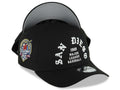 San Diego Padres New Era MLB 9FORTY 940 Adjustable A-Frame Cap Hat Black Crown/Visor White 1969 Major League Baseball Logo 40th Anniversary Side Patch