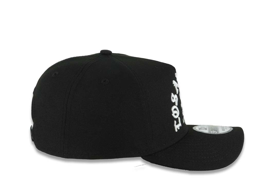 Los Angeles Dodgers New Era MLB 9FORTY 940 Adjustable A-Frame Cap Hat Black Crown/Visor White 1969 Major League Baseball Logo Gray UV