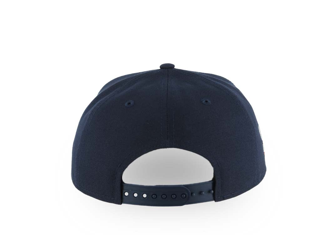 San Diego Padres New Era MLB 9FORTY 940 Adjustable A-Frame Hat Navy Blue Crown/Visor Orange/White Script/Text Logo SD Side Patch Green UV