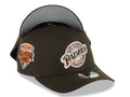San Diego Padres New Era MLB 9FORTY 940 Adjustable A-Frame Hat Brown Crown/Visor Black/Orange Baseball Club Logo 1992 All-Star Game Side Patch Gray UV