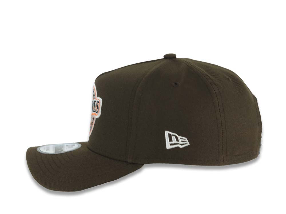 San Diego Padres New Era MLB 9FORTY 940 Adjustable A-Frame Hat Brown Crown/Visor Black/Orange Baseball Club Logo 1992 All-Star Game Side Patch Gray UV