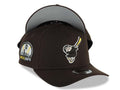 San Diego Padres New Era MLB 9FORTY 940 Adjustable A-Frame Hat Brown Crown/Visor Brown/White/Yellow Swinging Friar Logo Petco Park Stadium Side Patch Gray UV