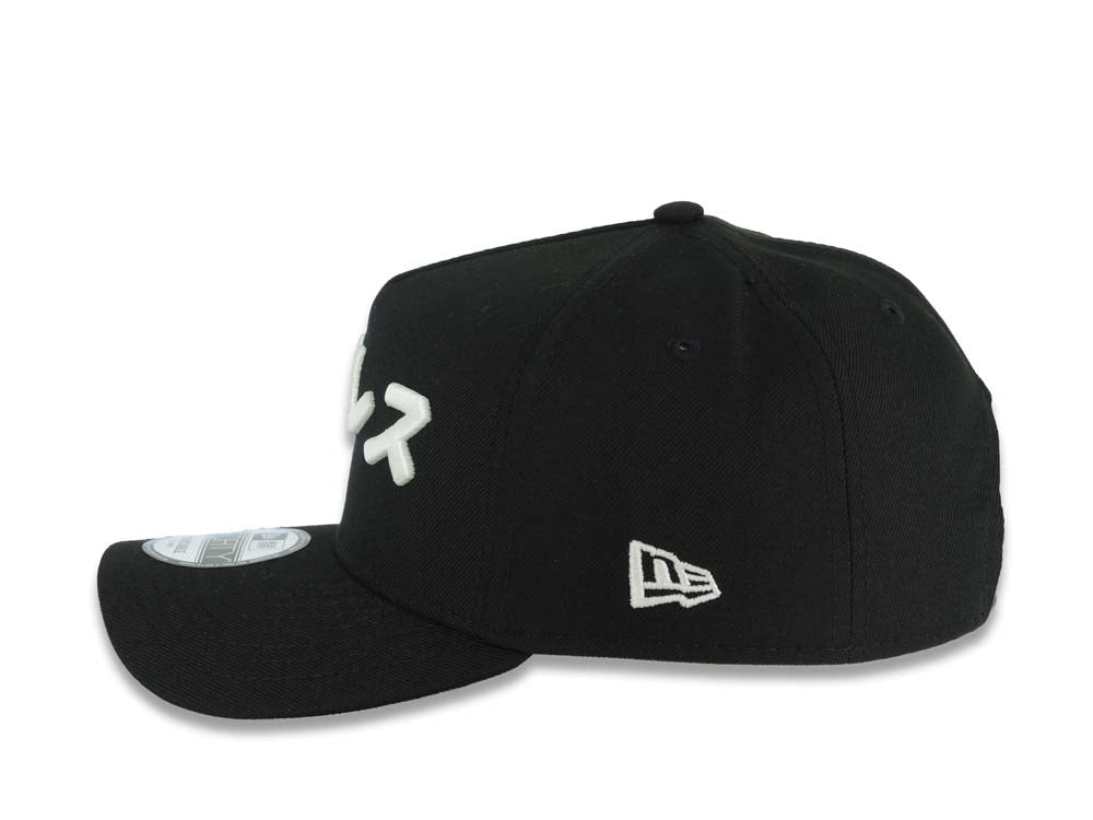 San Diego Padres New Era MLB 9FORTY 940 Adjustable A-Frame Hat Black Crown/Visor White Japen Text Logo Gray UV