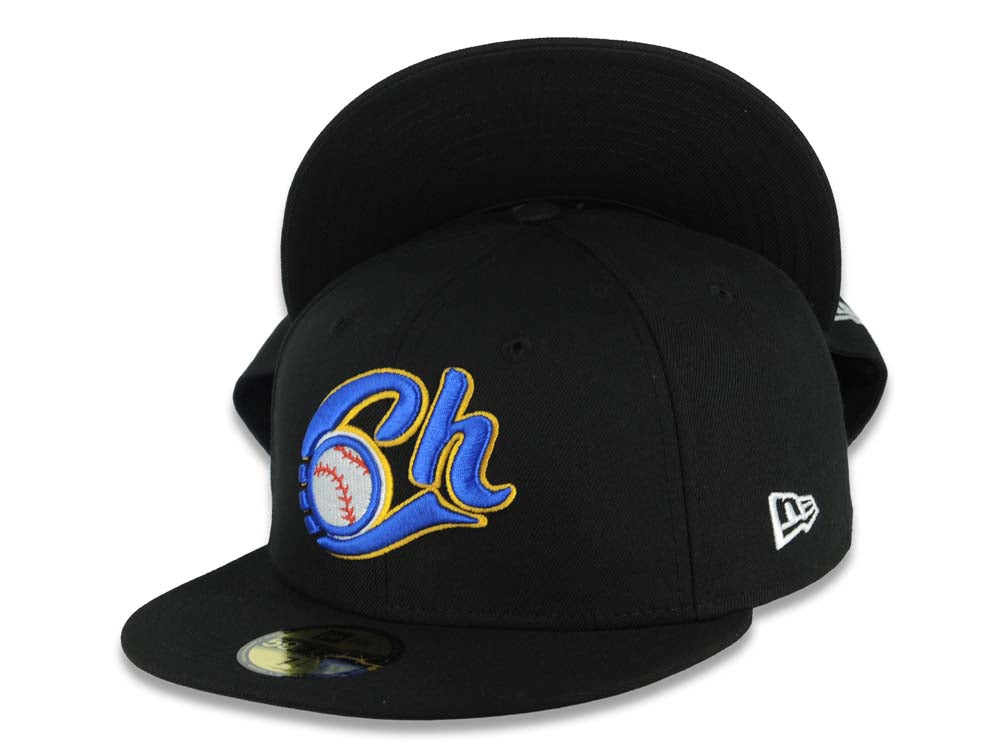 Charros de Jalisco New Era LMP 59FIFTY 5950 Fitted Cap Hat Black Crown/Visor Team Color Logo