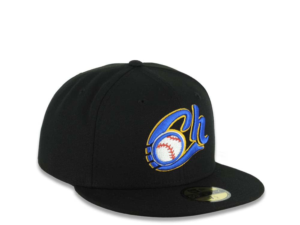 Charros de Jalisco New Era LMP 59FIFTY 5950 Fitted Cap Hat Black Crown/Visor Team Color Logo