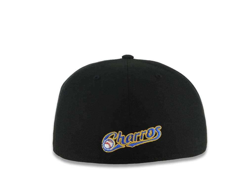Charros de Jalisco New Era LMP 59FIFTY 5950 Fitted Cap Hat Black Crown/Visor Team Color Logo