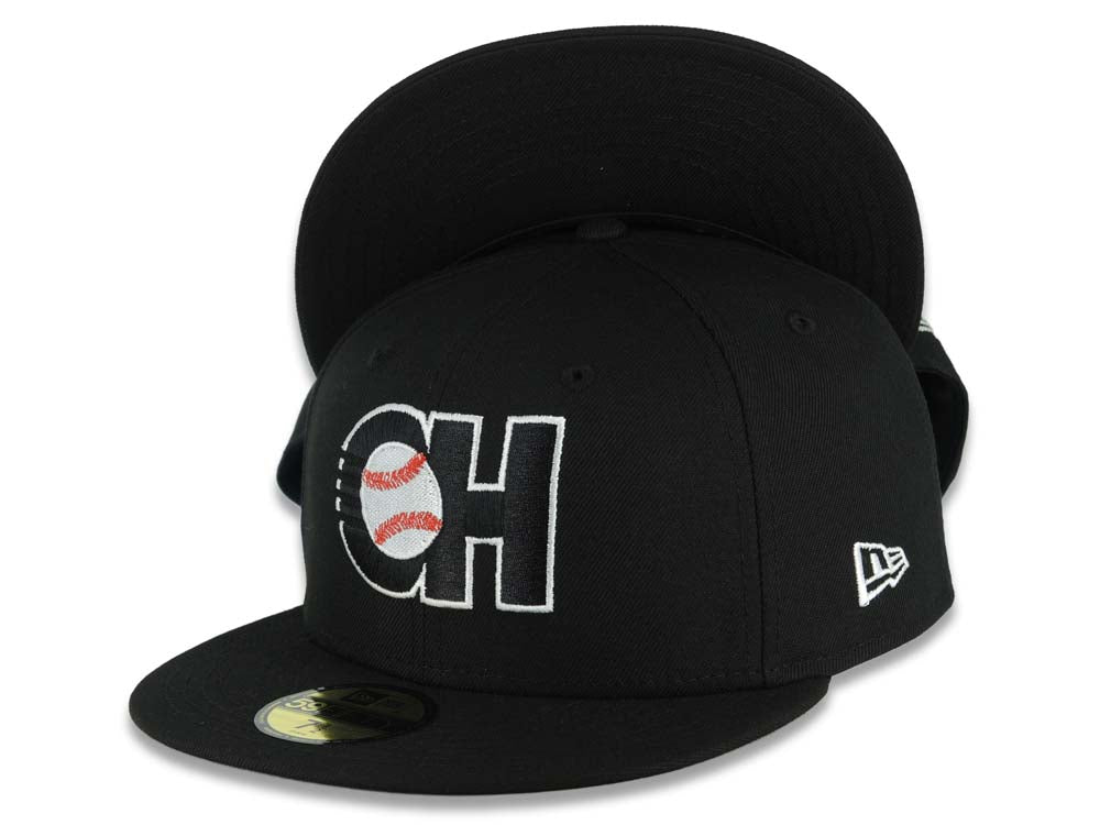 Charros de Jalisco New Era LMP 59FIFTY 5950 Fitted Cap Hat Black Crown/Visor Black/White Logo