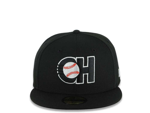 Charros de Jalisco New Era LMP 59FIFTY 5950 Fitted Cap Hat Black Crown/Visor Black/White Logo