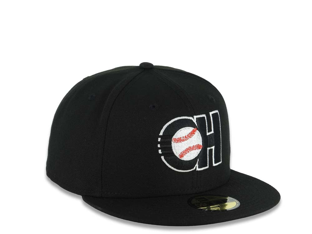 Charros de Jalisco New Era LMP 59FIFTY 5950 Fitted Cap Hat Black Crown/Visor Black/White Logo