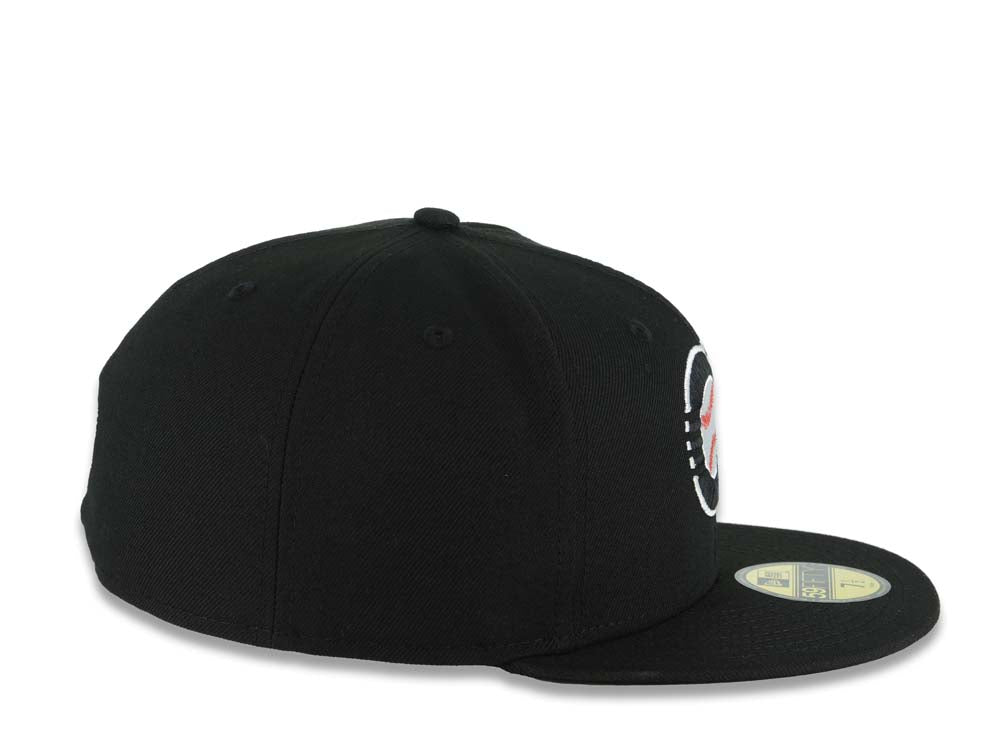 Charros de Jalisco New Era LMP 59FIFTY 5950 Fitted Cap Hat Black Crown/Visor Black/White Logo