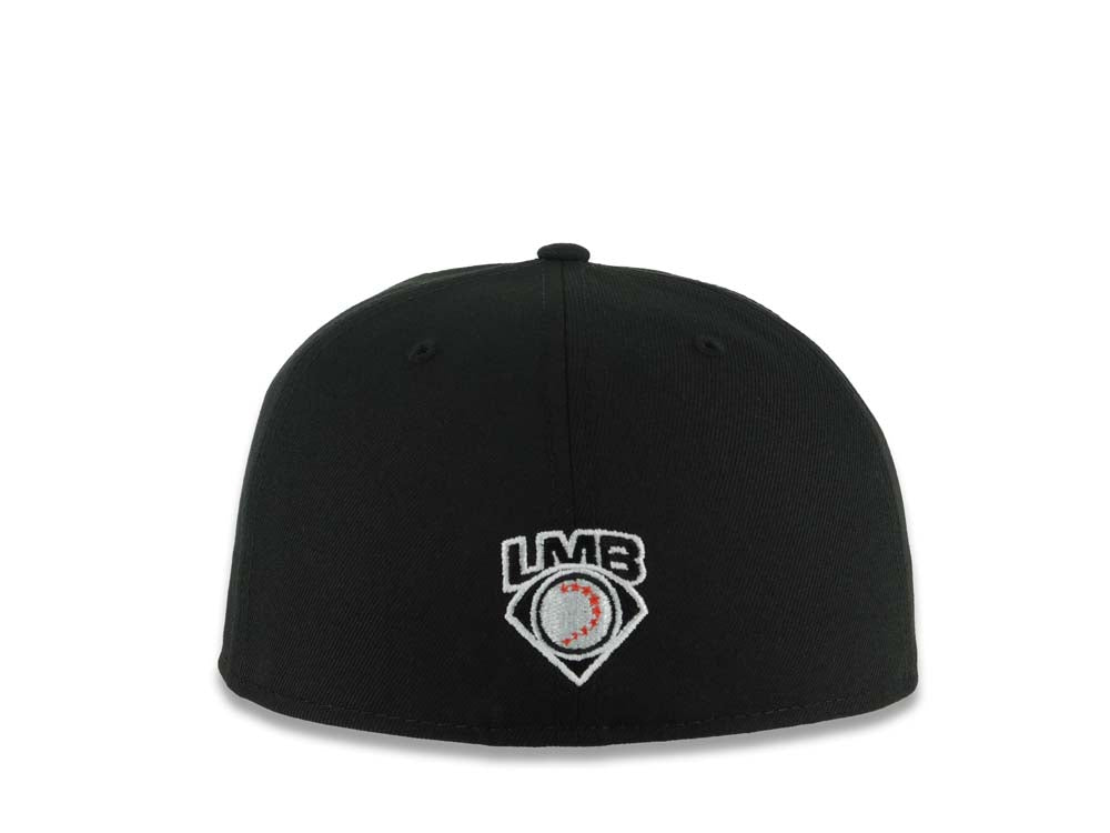 Charros de Jalisco New Era LMP 59FIFTY 5950 Fitted Cap Hat Black Crown/Visor Black/White Logo