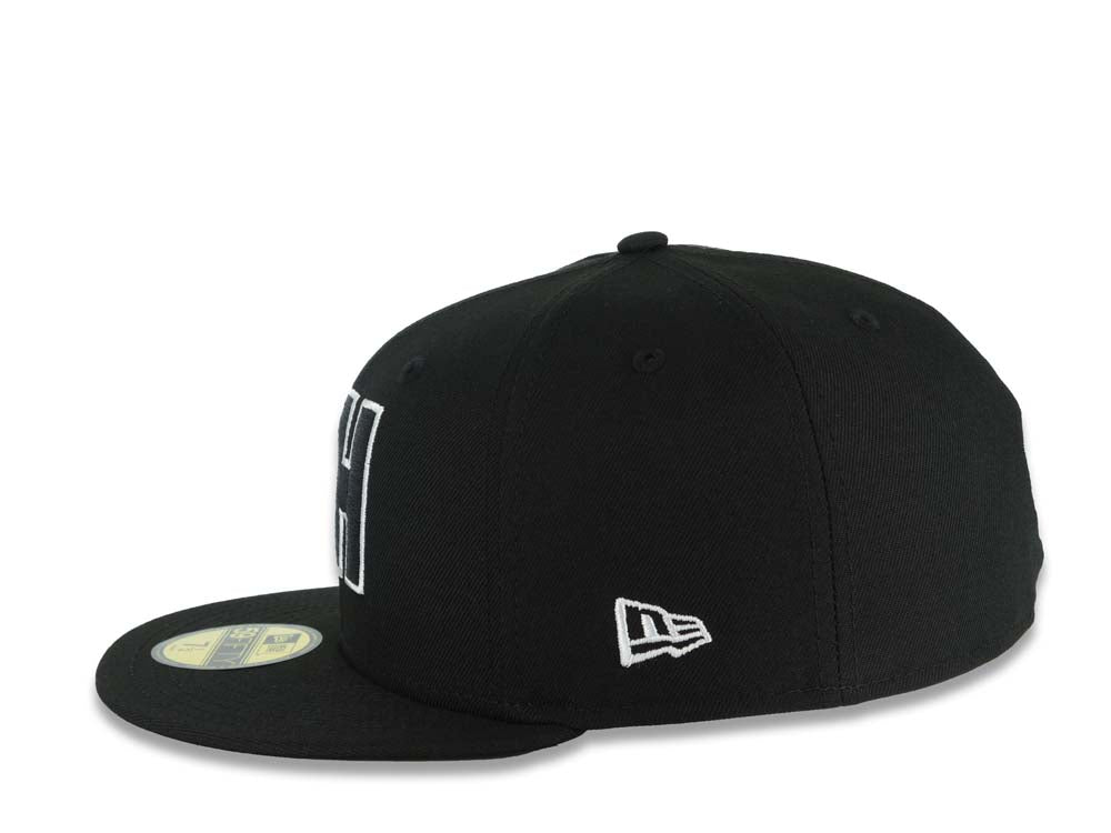 Charros de Jalisco New Era LMP 59FIFTY 5950 Fitted Cap Hat Black Crown/Visor Black/White Logo