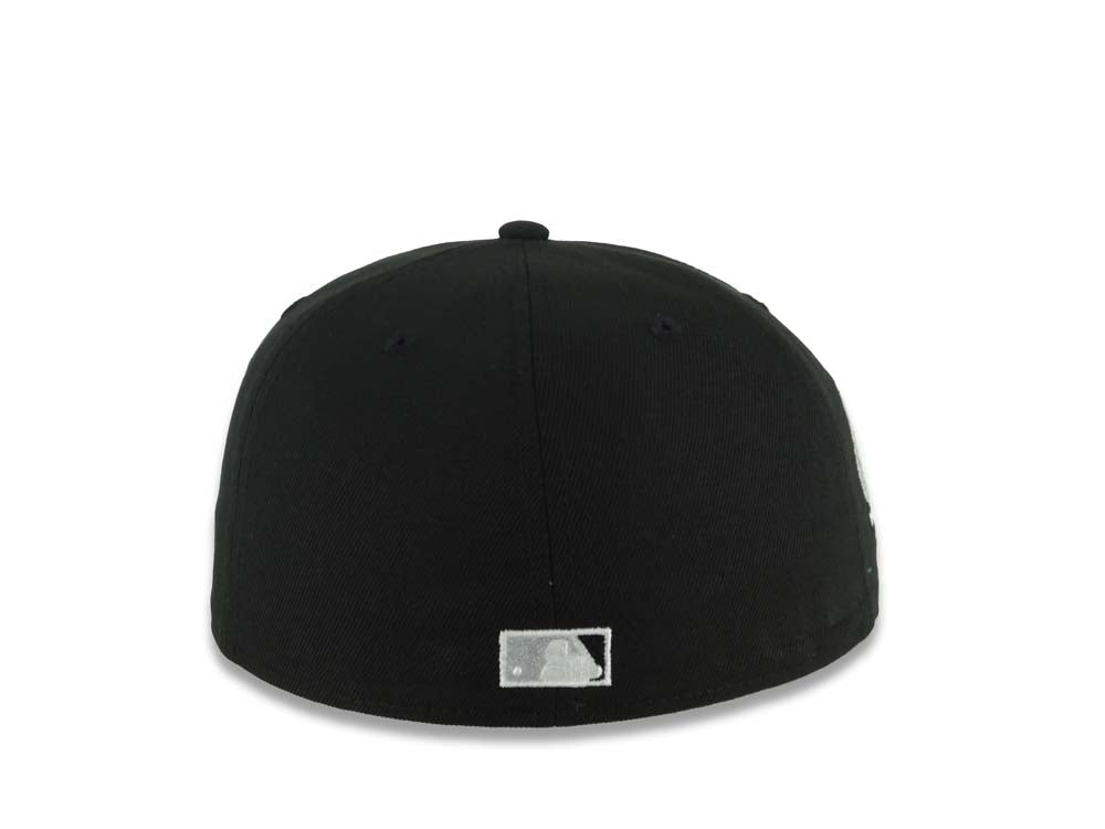 San Diego Padres New Era MLB 59FIFTY 5950 Fitted Cap Hat Black Crown/Visor Black/White Sugar Skull Logo 40th Anniversary Side Patch Gray UV