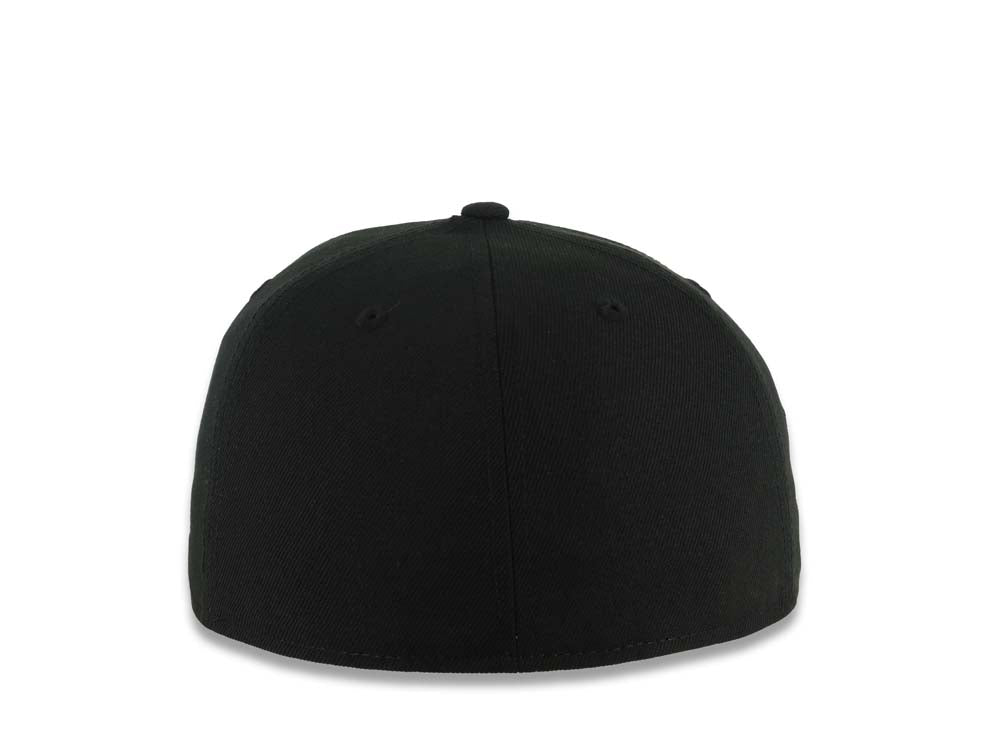 Los Angeles Dodgers New Era MLB 59FIFTY 5950 Fitted Cap Hat Black Crown/Visor White Logo With Metallic Gold Flame LA Side Patch Gray UV