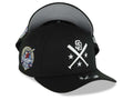 San Diego Padres New Era MLB 9FORTY 940 Adjustable A-Frame Cap Hat Black Crown/Visor White Bats Logo 40th Anniversary Side Patch Gray UV