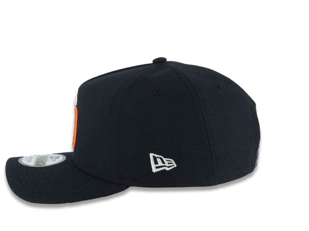 San Diego Padres New Era MLB 9FORTY 940 Adjustable A-Frame Cap Hat Navy Blue Crown/Visor White/Orange Logo 40th Anniversary Side Patch Gray UV