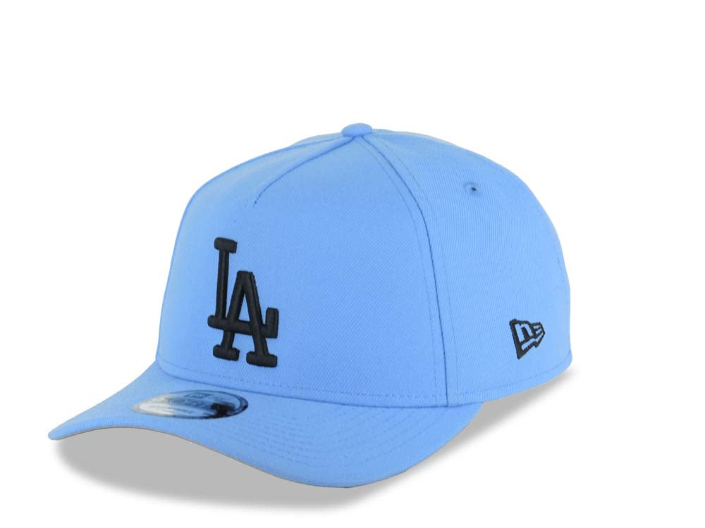 Los Angeles Dodgers New Era MLB 9FORTY 940 Adjustable A-Frame Cap Hat Sky Blue Crown/Visor Black Logo 1984 Stadium Side Patch Gray UV